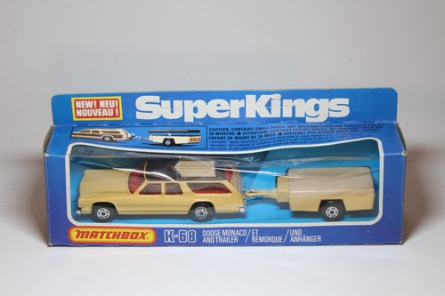 Matchbox Lesney Super Kings K68 Dodge Monaco and Trailer