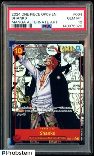 2024 One Piece OP09 EN Manga Alternate Art #004 Shanks PSA 10 GEM MINT