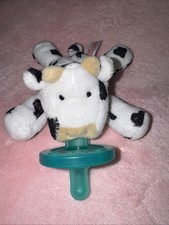 WubbaNub Infant Pacifier - Cow Plush Toy - BPA Free Silicone Newborn Soother