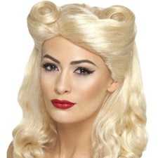 40s Pin Up Wig Adult Blonde Victory Rolls