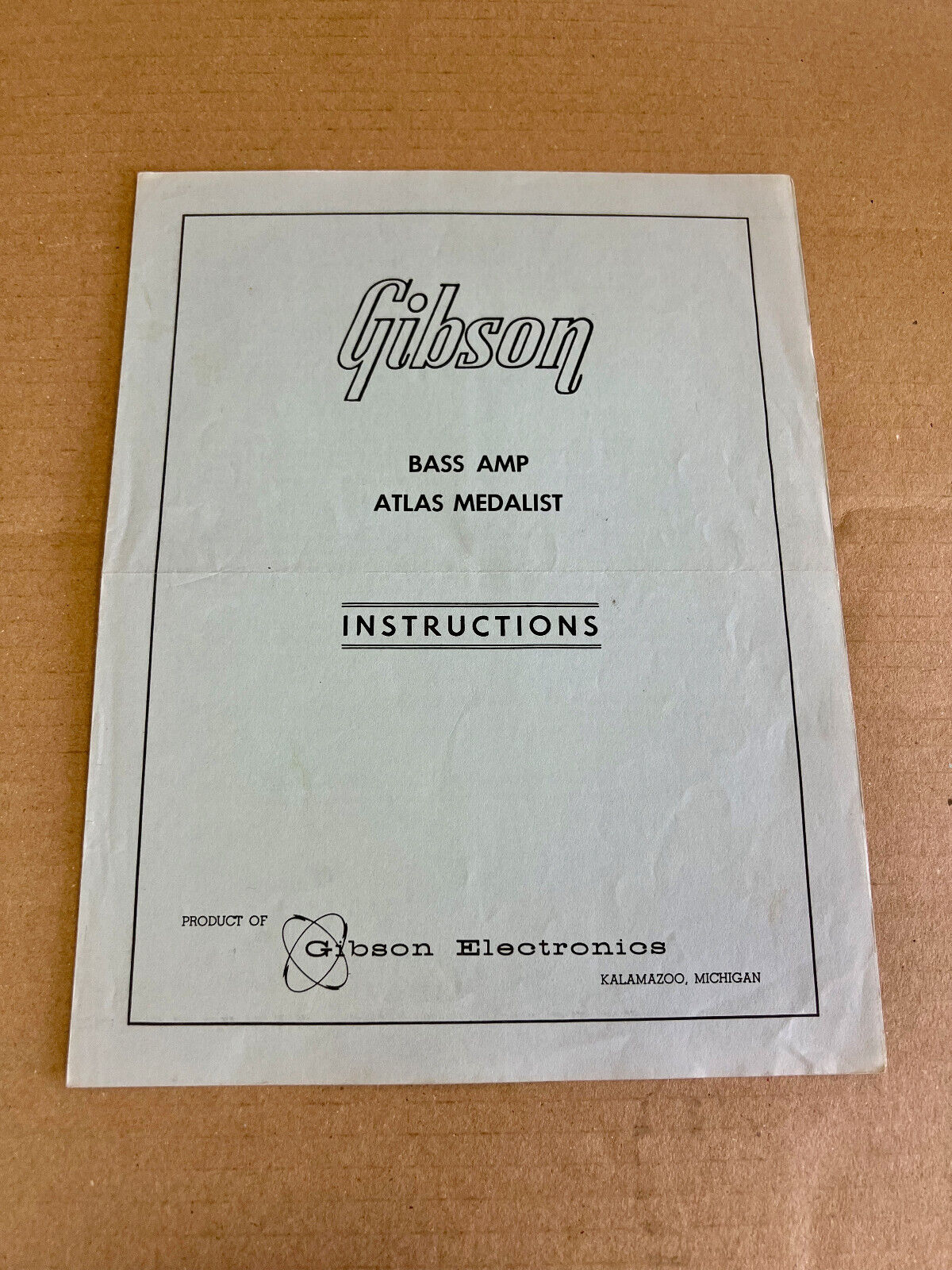 1965 original Gibson Bass amp Atlas Medalist tube guitar amp Manual Schematics