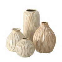 Boltze Vase Zalina 4-Teilig Blumenvase Keramik Vase FÃ¼R Trockenblumen Pampasgra