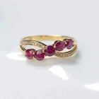2CT Round Lab Created Red Ruby Women's Engagement Ring 14k Yellow Gold Plated
