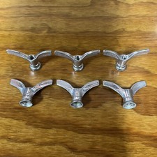 6 NOS SHIMANO BICYCLE 3/8" X 26 THREAD WING AXLE NUTS SCHWINN WHEEL RIM HUB