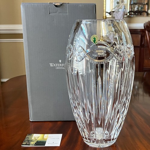 Waterford Crystal DOLMEN 13" VASE Celtic Knot Ireland Made New Old Stock in box - Picture 11 of 11