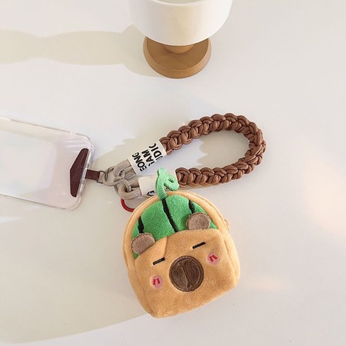Backpack Shape Capibala Phone Lanyard Anti Loss Wallet Men Women - Photo 7 sur 12