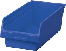 30088 Plastic Nesting Shelfmax Storage Bin Box, (18-Inch X 8-Inch X 6-Inch), Blu