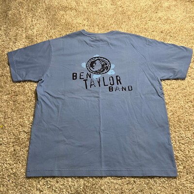 Ben Taylor Band Shirt Mens Medium Blue Rock Pop  Folk Classic Music Concert Tee