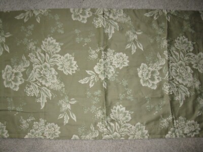 PAIR KING NEW COTTON SATEEN  PILLOW SHAMS SAGE/MOSS GREEN&CREAM  COTTAGE FLORAL