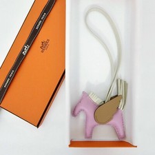 HERMES PEGASE PEGASUS Wing Rodeo Bag Charm Mauve/Craie AUTHENTIC Sz. PM Rare