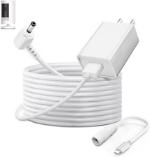 13.1 ft Power Adapter Charger For Ring Stick Up Cam Plug in, 13 Feet, White