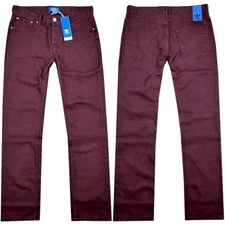 Adidas Originals Denim Slim Fit Jeans Men's Pants Skinny Burgundy Xs S M