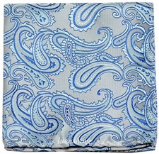 New Brand Q Men's micro fiber Pocket Square Hankie Only paisley Blue formal