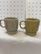 Vintage Set Of Two Ribbed Stacking Coffee Cup 18.00