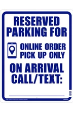 7X Hillman 843869 Reserved Online Order Parking Sign, 15" x 19", Blue Vinyl USA