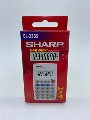 Sharp EL-233 S Mini Kleiner Taschenrechner 8-stellig - Schule Büro Arbeit - Neu
