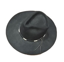 Renegade Men&rsquo;s Black Wool Felt Fedora Hat 4" Brim Size 7 3/8 Rebelution Inc. USA
