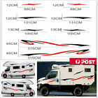 <!--F#f_0-->Pair Black+Red Stripes Graphics Vinyl Decals Stickers For Caravan Trailer Camper<!--F/-->