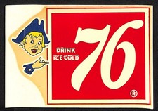 Drink Ice Cold "76" Roto-Cal Co. Water Transfer Decal c1950's-60's VGC Scarce