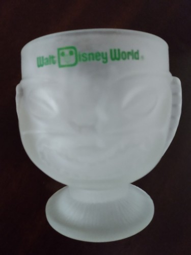 VTG Walt Disney World Polynesian Village Glass Frosted Tiki Mug 2 Face Challis 
