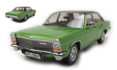 Opel Diplomat B 1972 Metallic Green / Matt Black 1:18 Model MODELCARGROUP