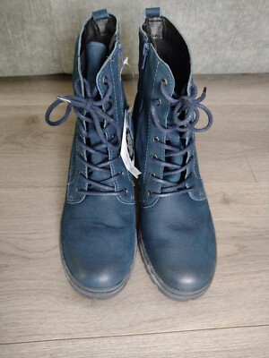 BOTTERO Leather Ankle Boots Size UK Navy Brand New With Tags