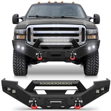 Front Bumper For 2005-2007 Ford F250/F350/F450 Super Duty W/ Winch Plate+D-rings