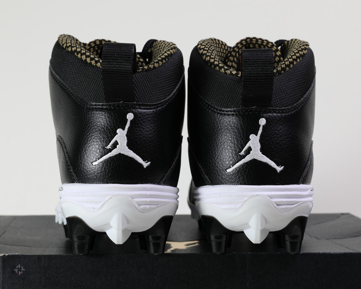 Nike Jordan 10 TD Mid Black Metallic Gold Football Cleats