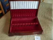 VTG WOOD ONEIDA LTD SILVER FLATWARE HOLDER ANTI-TARNISH STORAGE BOX CHEST CASE