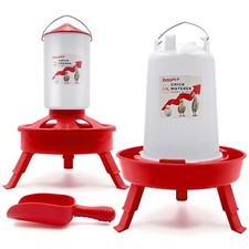 ZenxyHoC Chick Feeder and Waterer Kit Top Fill 3.3LBS Chick Feeder and 0.4Gal...
