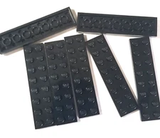 LEGO 2x8 Plate Part 3034 Black LOT OF 7