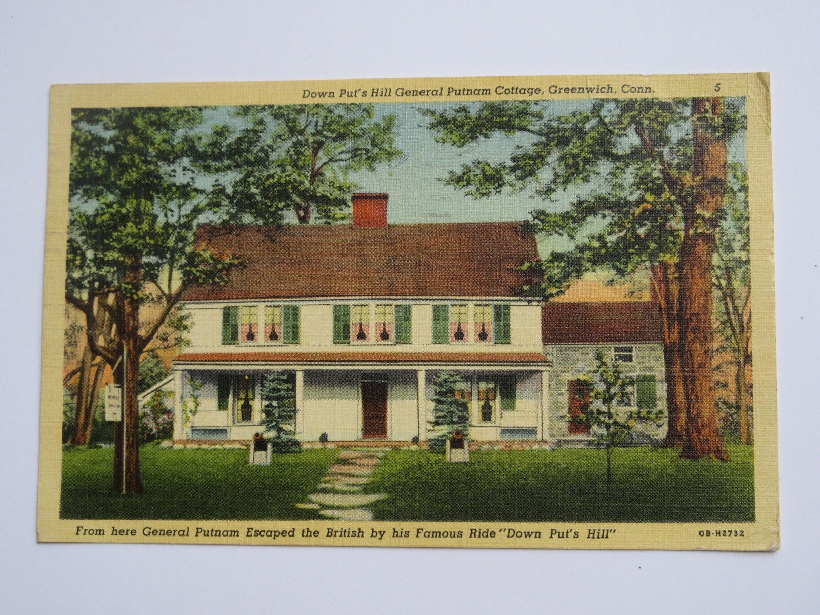 Down Put’s Hill General Putman Cottage in Greenwich CONNECTICUT Linen