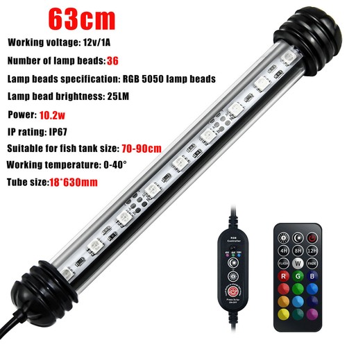 Aquarium Fish Tank Submersible LED Light Lamp Tube Bar White & Blue UK Plug HOT - Picture 24 of 27