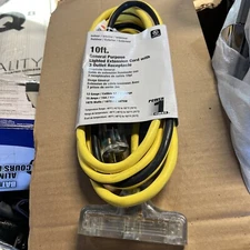 Power First 10ft. General Purpose Lighted Extension Cord, 3 Outlet Receptacle