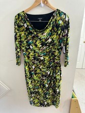 Nine West Women's Green Abstract Print Stretch Long Sleeve Knee Dress Size 6 NWT