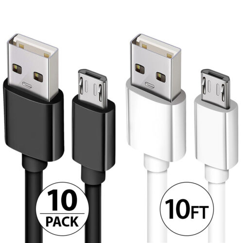 10-PACK Samsung Galaxy S7 S6 Edge+ Note 5 4 Micro USB Fast Charger Android Cable - Picture 1 of 14