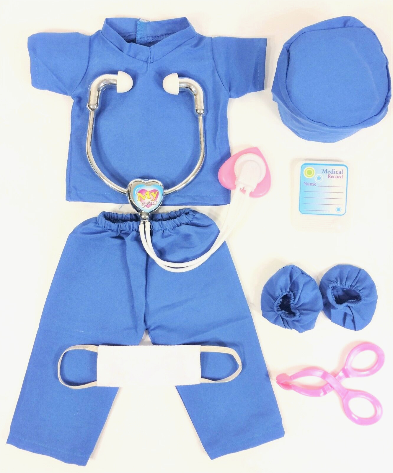 Nurse Scrubs Doctor Fits American Girl Doll, 7 Pc Set