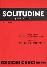 Spartito musicale Solitudine slow linea melodica e accordi con testo Ed. Curci
