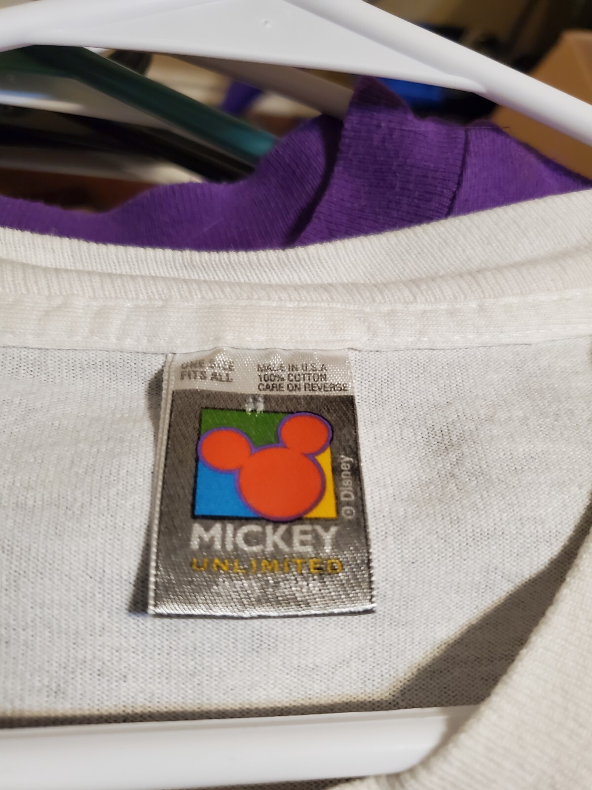 Rare Mickey Mouse Single Stitch T-Shirt One size fit All 90s Mega Print Vintage image 5