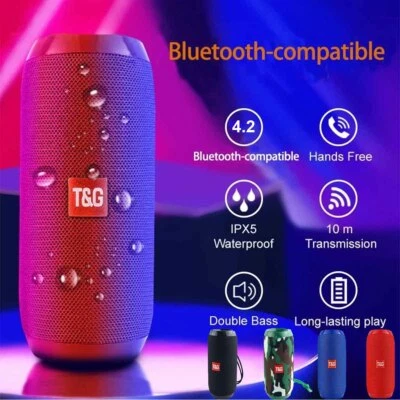 T&G Portable Bluetooth Speaker AUX High-Quality True Wireless Stereo Party Bar Sound