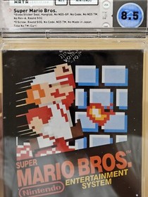 Super Mario Bros. GLOSS STICKER Seal 2nd Prod. Hangtab NES WATA 8.5 CIB 1985 