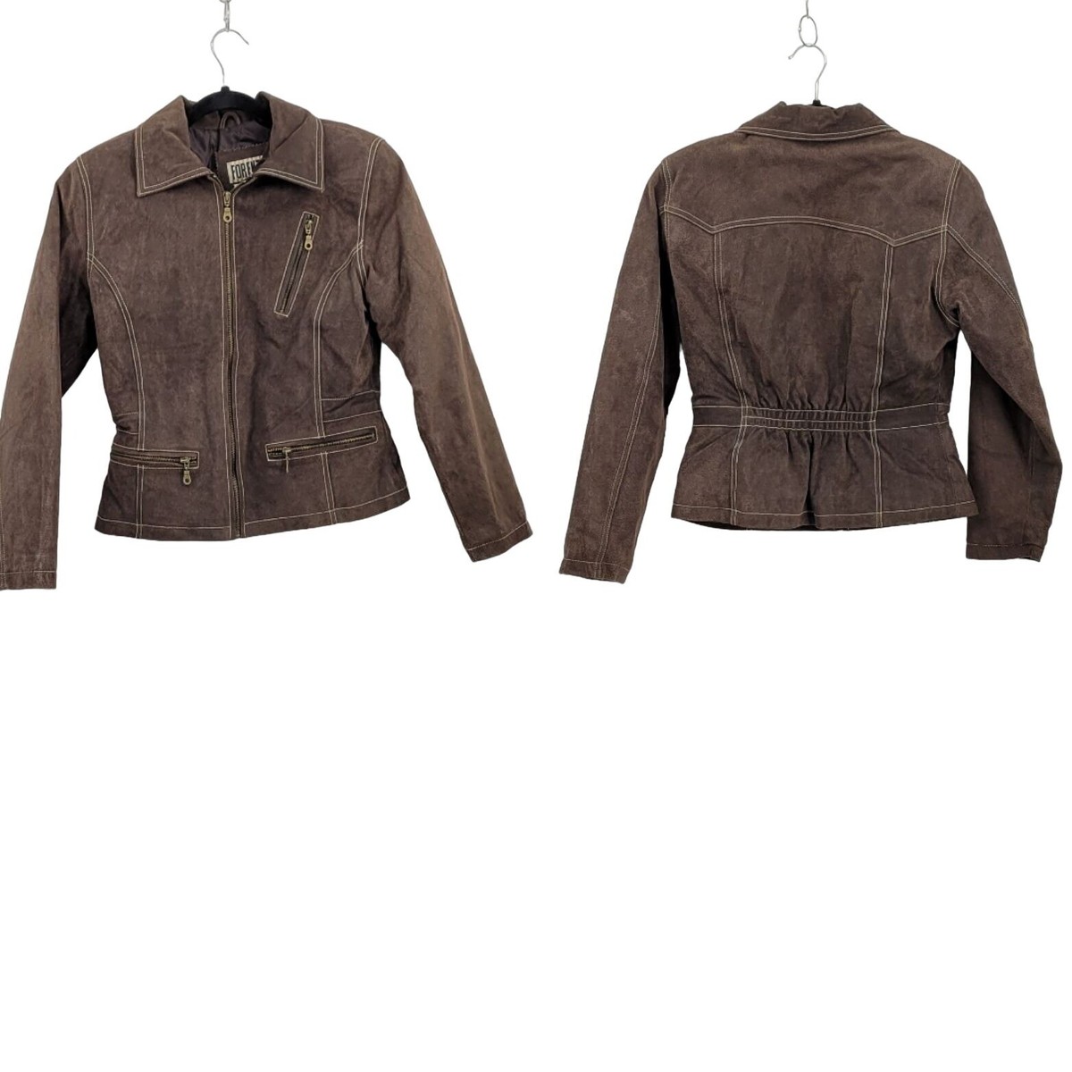 Vintage 80s Forenza Leather Western Jacket S Brown Cowgirl