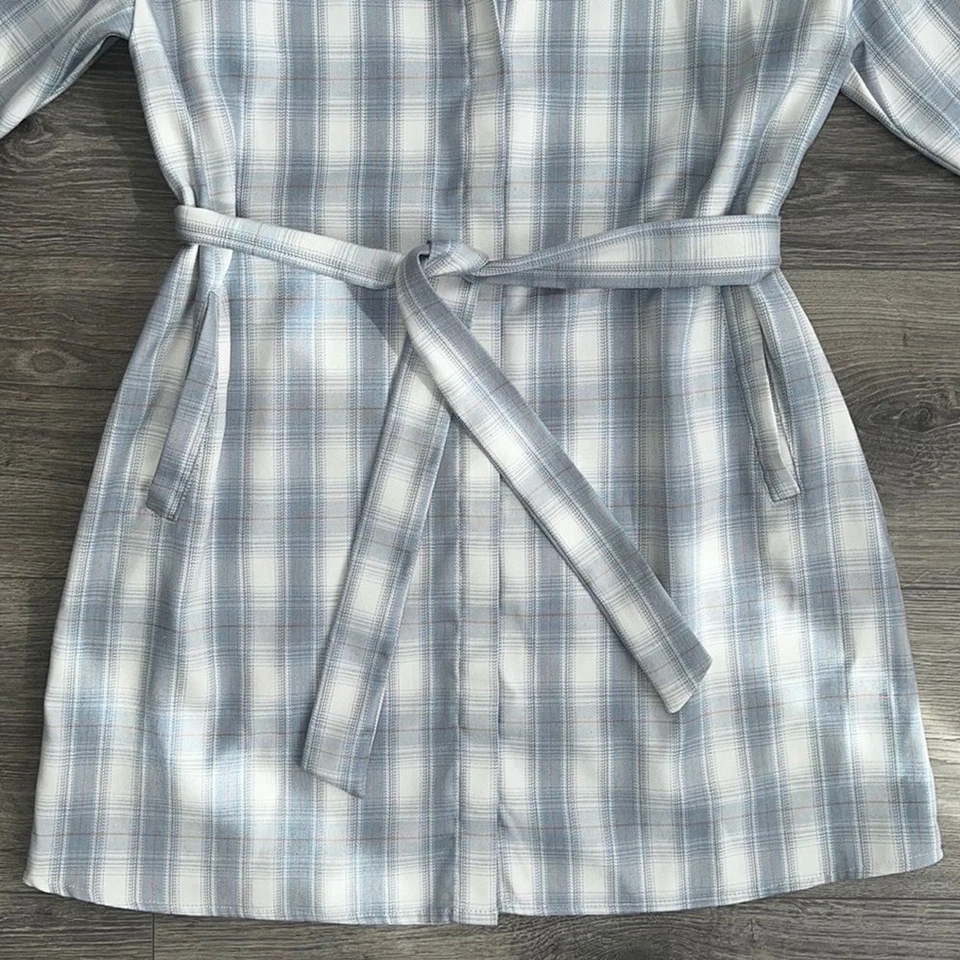 AQUA x Scout город рубашка платье большой девочек большой клетку пастель синий Western осени - Изображение 4 из 4