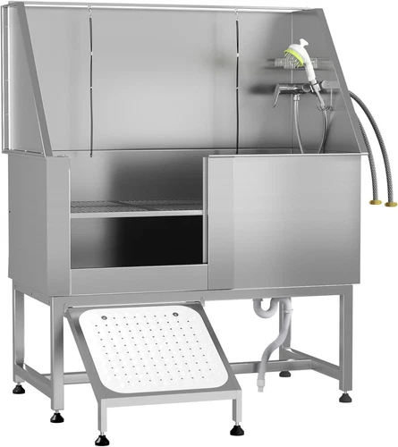 Professional Stainless Steel Dog Washing Station, Height Adjustable Dog Bathtub