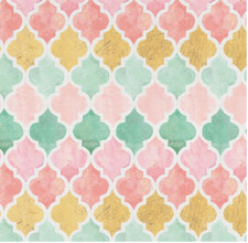 BTY FLAMINGO PARADISE Tropical Tiles Print 100 Cotton Quilt Fabric by YARD