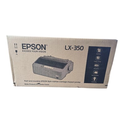 Epson LX-350 9-pin Dot Matrix Printer - Monochrome - Black C11CC24001