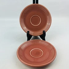 Vintage Fiesta Rose Saucer Lot of 2 Pink 6" Replacement Fiestaware HLC 1950s