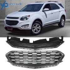 Front Upper & Lower Grille Grill Chrome Black For Chevrolet Equinox 2016 2017