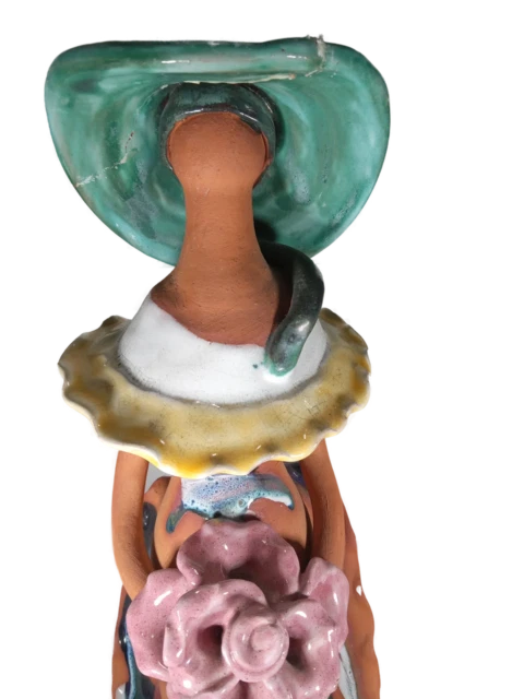 Lime Faceless Clay Doll Dominican Republic Sculpture Terracotta