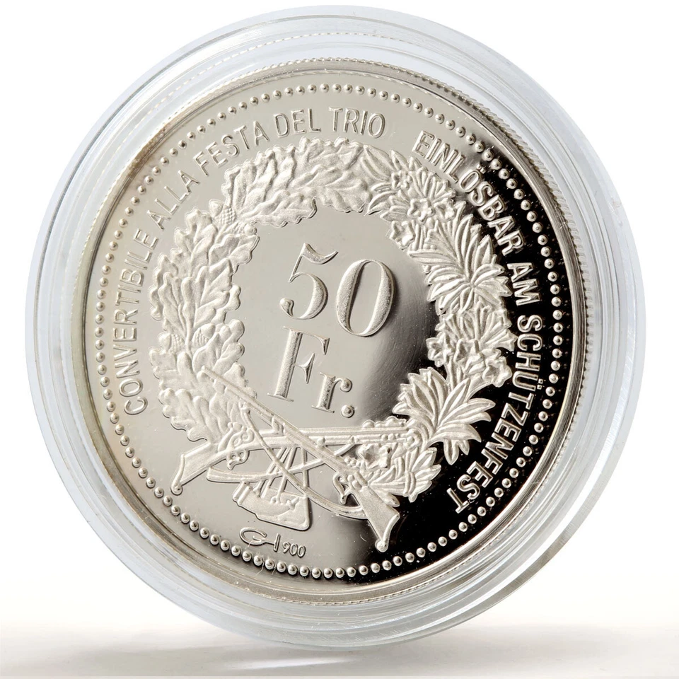 Switzerland 50 francs Graubunden Shooting Festival Thaler proof silver coin 2012 - Image 2 of 3